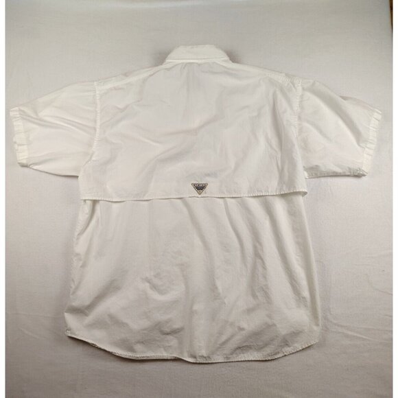 Columbia PFG White Button Up Shirt Short Sleeve Fishing Outdoor Mens XL - Picture 2 of 11